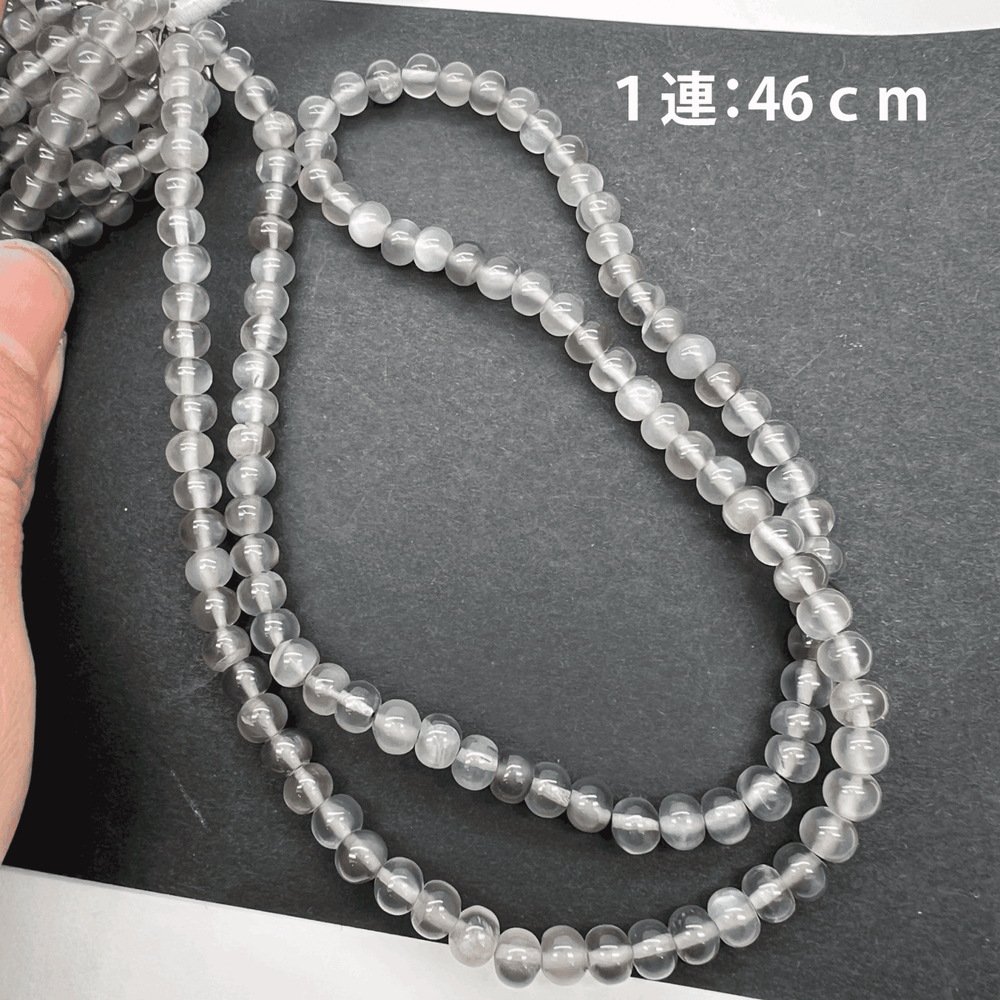 グレームーンストーン*丸めロンデル*スムースロンデル*約4.5ｍｍ*SH001 - 0040505 - aoneko_gems