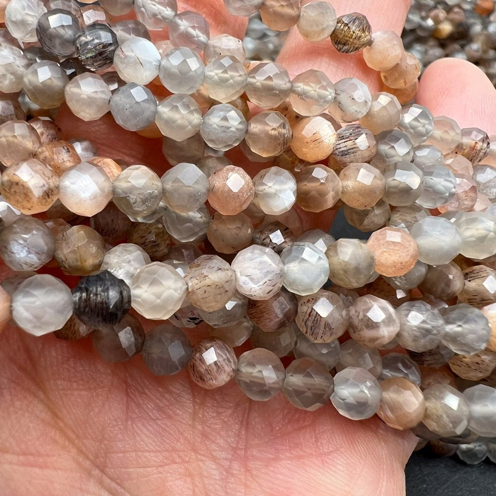 大きめ4ｍｍ*チョコレートムーンストーン*ラウンドカット*約4.0ｍｍ*MK001 - 0401 - aoneko_gems