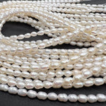 高品質ぴっかぴかテリテリ*ライス*ホワイト*淡水パール*約5.5×3.0ｍｍ前後*RJ - aoneko_gems