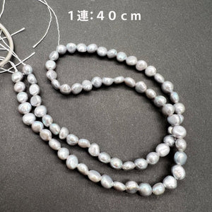 ツヤ良し♪フラットバック＊染めグレー＊淡水パール*約5.5ｍｍ前後 - aoneko_gems
