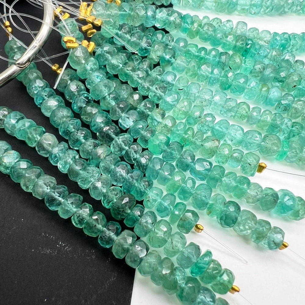 太ましい５ｃｍ連*お得*瑞々しい青みグリーン♪ザンビア産エメラルド＊ロンデルカット - aoneko_gems