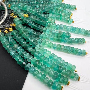 太ましい５ｃｍ連*お得*瑞々しい青みグリーン♪ザンビア産エメラルド＊ロンデルカット - aoneko_gems