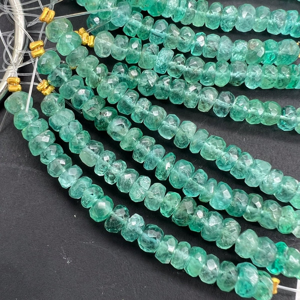 太ましい５ｃｍ連*お得*瑞々しい青みグリーン♪ザンビア産エメラルド＊ロンデルカット - aoneko_gems