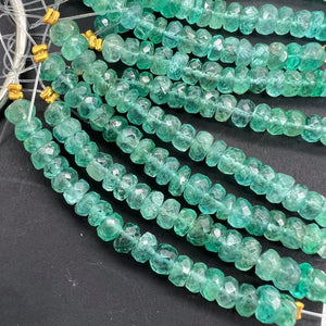 太ましい５ｃｍ連*お得*瑞々しい青みグリーン♪ザンビア産エメラルド＊ロンデルカット - aoneko_gems