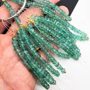 太ましい５ｃｍ連*お得*瑞々しい青みグリーン♪ザンビア産エメラルド＊ロンデルカット - aoneko_gems