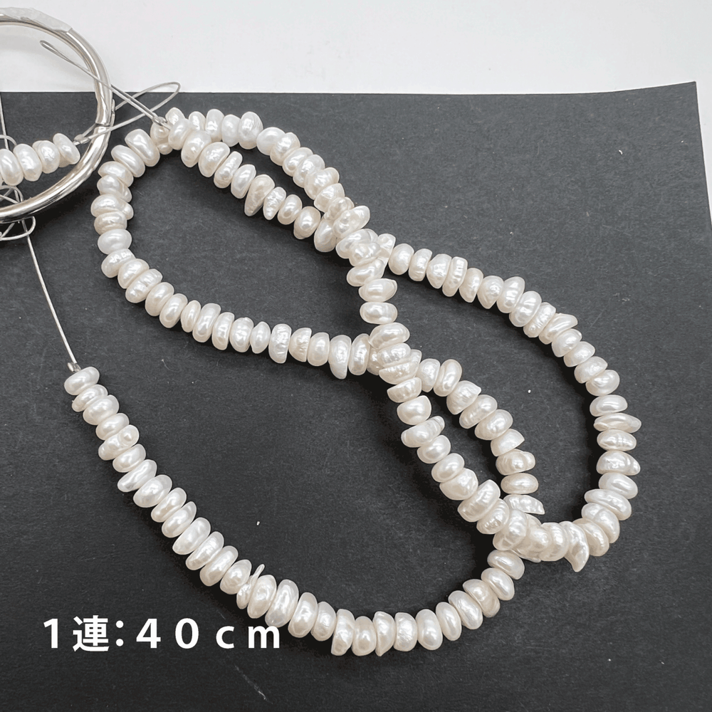 太めのロンデル*淡水パール*平たいロンデル*約5ｍｍ前後*MI001 - 20701 - aoneko_gems