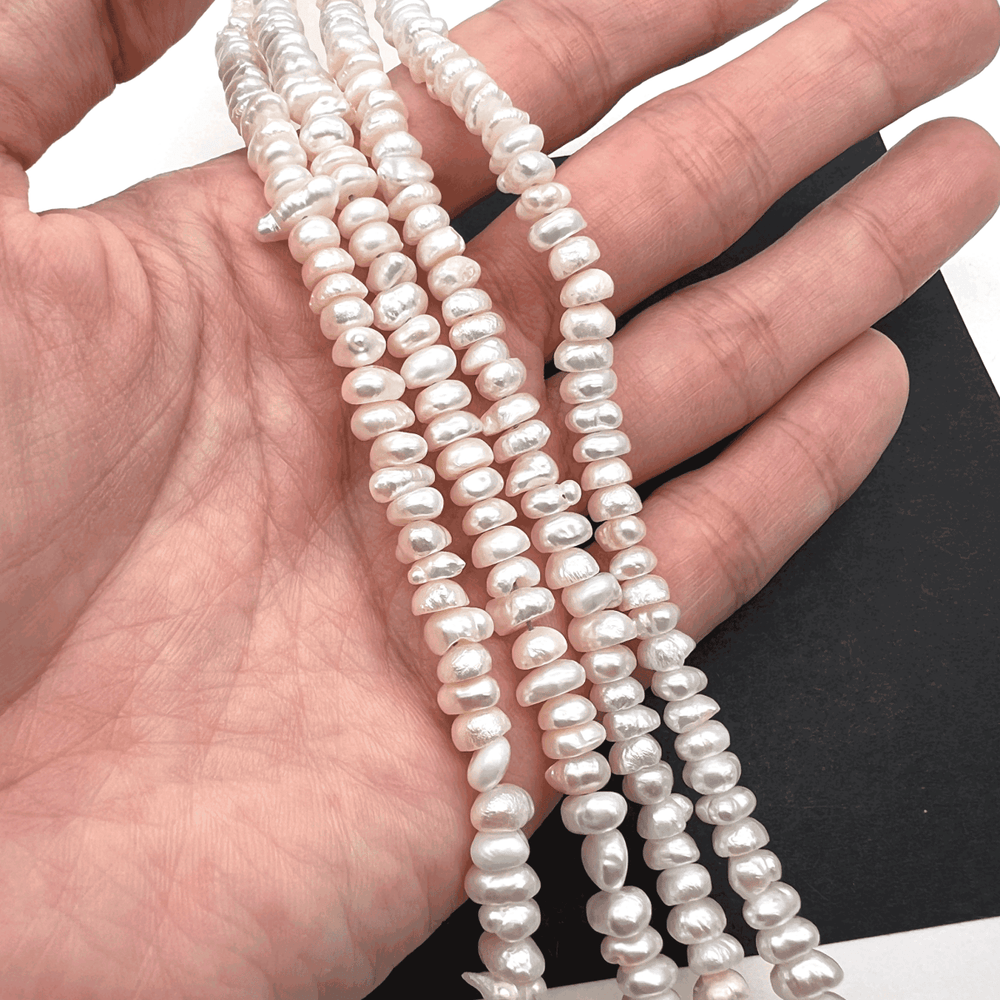 太めのロンデル*淡水パール*平たいロンデル*約5ｍｍ前後*MI001 - 20701 - aoneko_gems