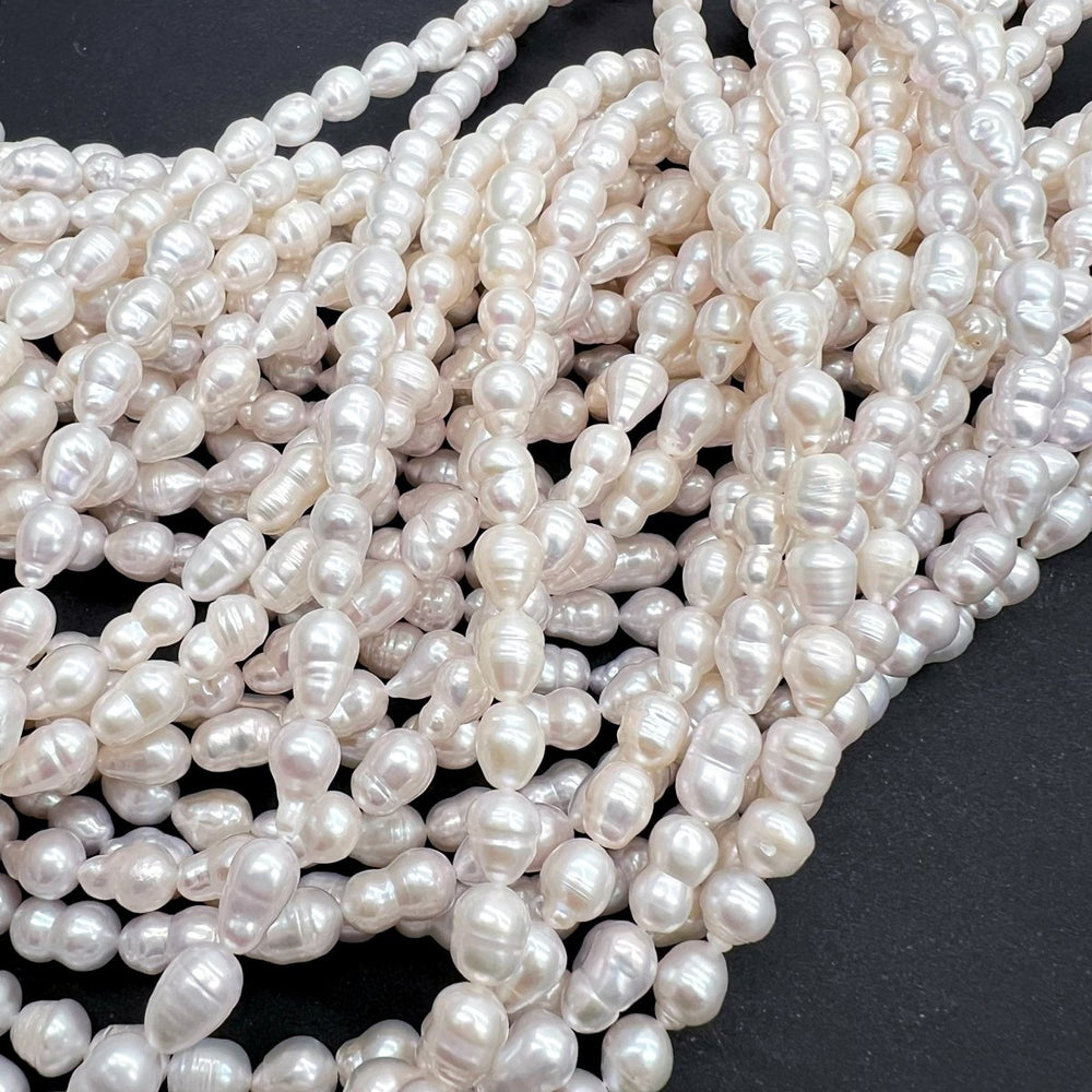 つるんと♪サークルありライス*淡水パール*約9×5ｍｍ前後*オールノットにも♪MK001 - 0701 - aoneko_gems