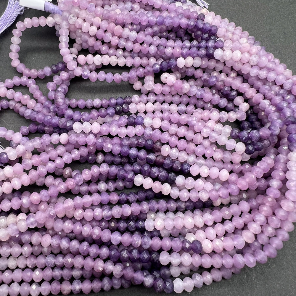 ふんわり藤色♪レア石*チャロアイト*丸めロンデル*約3.8ｍｍ