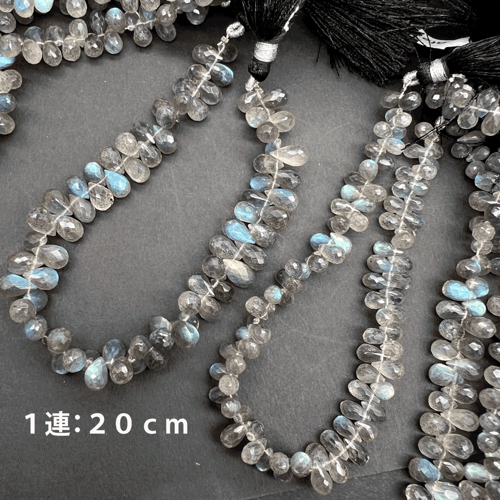 シラー良し*ラブラドライト*ドロップブリオレットカット連*MI001 - 04705 - aoneko_gems