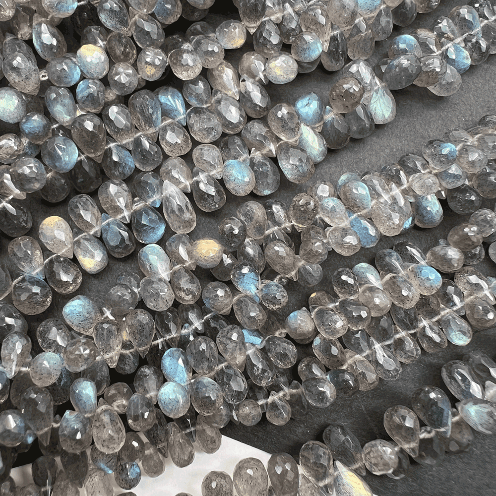 シラー良し*ラブラドライト*ドロップブリオレットカット連*MI001 - 04705 - aoneko_gems