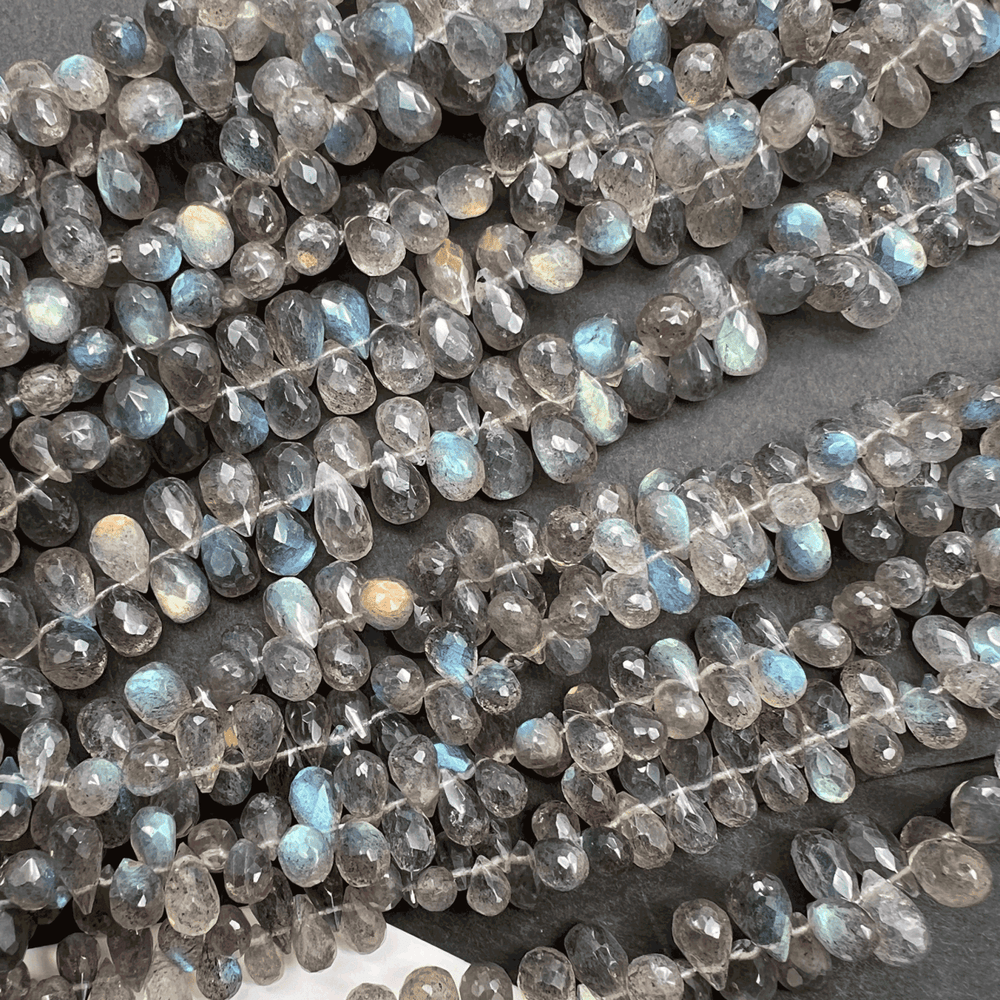 シラー良し*ラブラドライト*ドロップブリオレットカット連*MI001 - 04705 - aoneko_gems