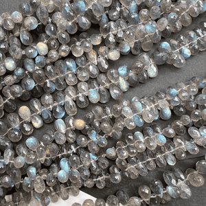 シラー良し*ラブラドライト*ドロップブリオレットカット連*MI001 - 04705 - aoneko_gems