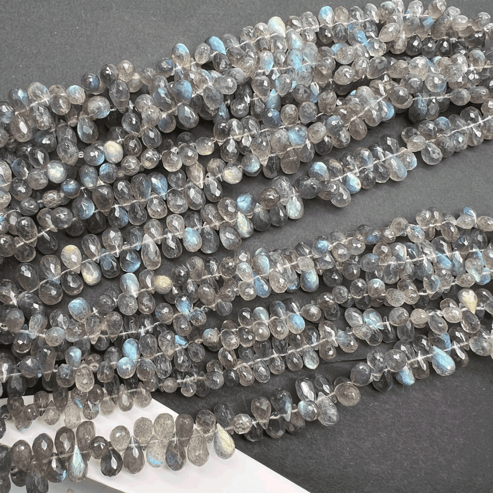 シラー良し*ラブラドライト*ドロップブリオレットカット連*MI001 - 04705 - aoneko_gems